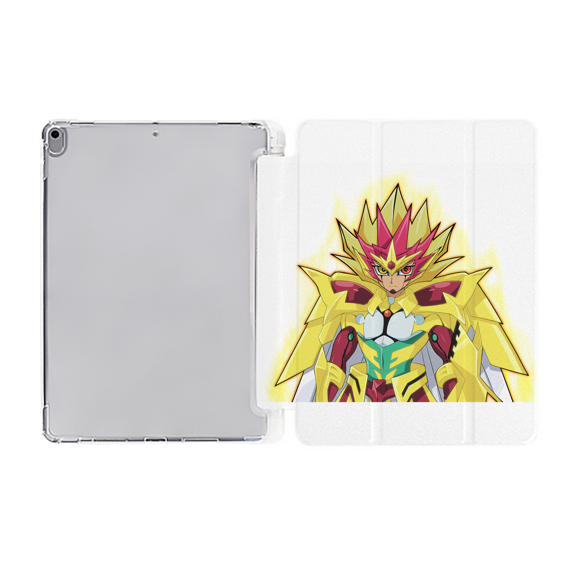 （画像用） 遊☆戯☆王 Yu-Gi-Oh! IPad ケース ペン収納付き 三つ折りスタンド PUレザー×シリコン 対応機種9.5/10.5/10.9インチ